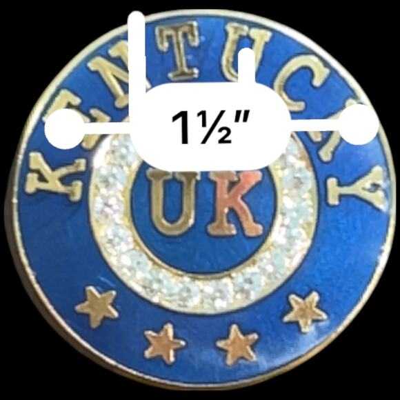 Vintage GARNAY UK Pin Brooch University of Kentucky Wildcats Faux Diamonds - Picture 3 of 5